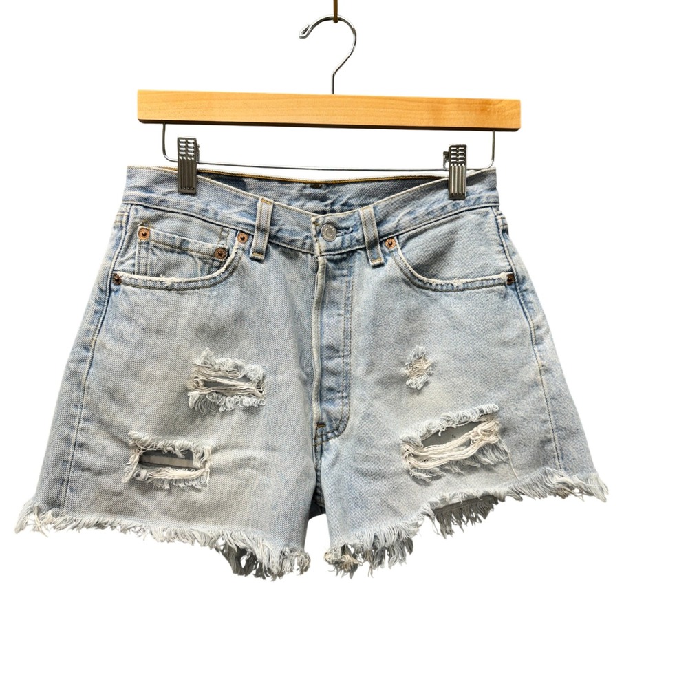 Levi's 501 Shorts Womens 29 (27x3 ACTUAL) Cut Off Distressed‎ Vintage USA